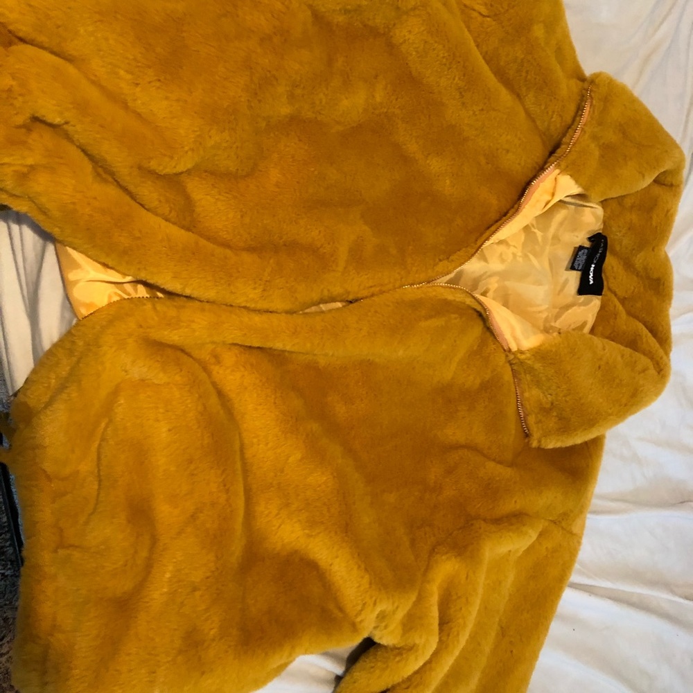 Mustard faux fur jacket